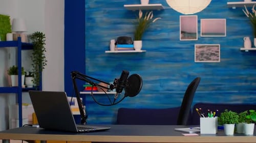 Empty Professional Setup for Recording Podcast