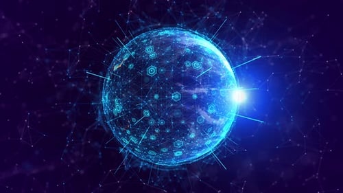 Futuristic Global Network Earth Connection Animation