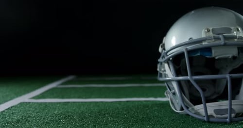 American Football Helmet on Dark Field