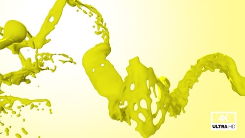 Dynamic Yellow Liquid Splash Fluid Animation