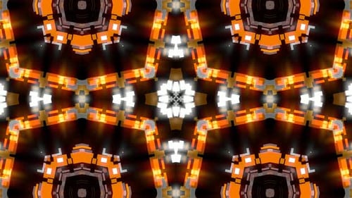 Abstract Geometric Glowing Kaleidoscope Loop