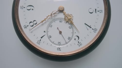 Antique Clock Time Passing Close Up Shot