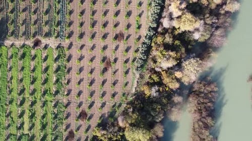 Rural Natural Gray River Aerial Drone