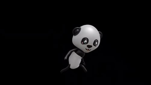 Cute Cartoon Panda Character Dancing 3D Animation