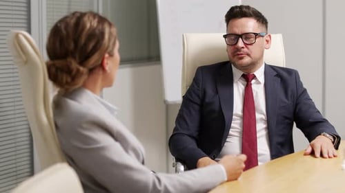 Business Meeting in Modern Office Conference Room