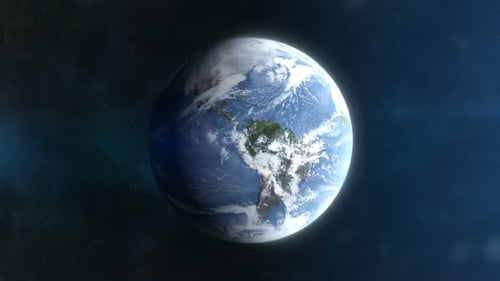 Realistic Spinning Planet Earth in Space