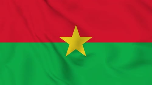 Burkina Faso flag seamless closeup waving animation. Vd 1986