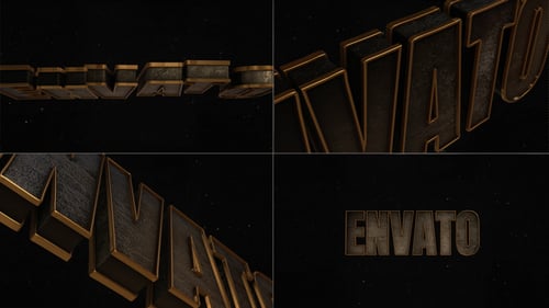 Dynamic 3D Metallic Golden Logo Reveal Opener