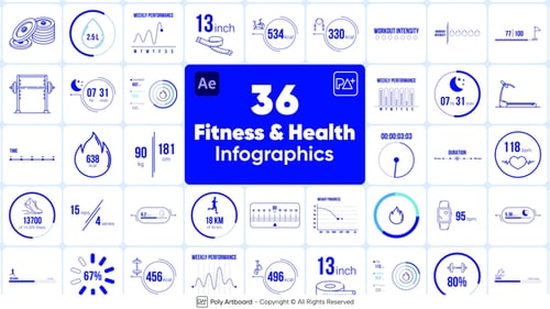 Fitness & Health Infographics For After Effects