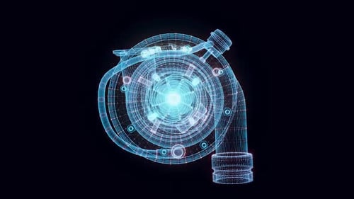 Turbo Car Motor Hologram Rotating Hd