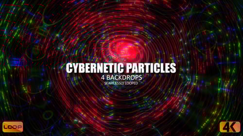 Cybernetic Particles Futuristic Glowing Tunnel Loop