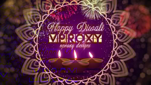 Festive Diwali Greeting Card with Decorative Mandala Background