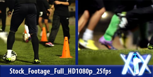 Soccer Team Training at Night