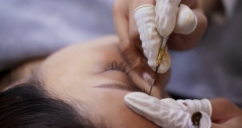 Eyebrow Enhancement Procedure on Young Woman