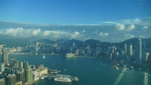 Beautiful building and architecture around Hong kong city skyline