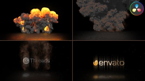 Fast Explosions Logo Reveal for DaVinci Resolve