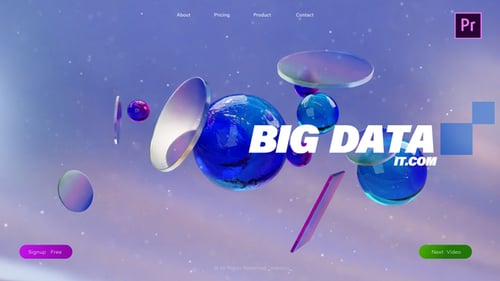 Futuristic Glass Shapes Digital Data Presentation Opener