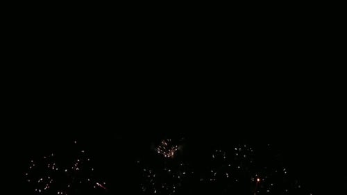 Exploding Fireworks Light Up the Night Sky