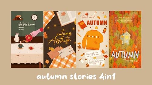 Cozy Autumn Illustrated Vertical Stories