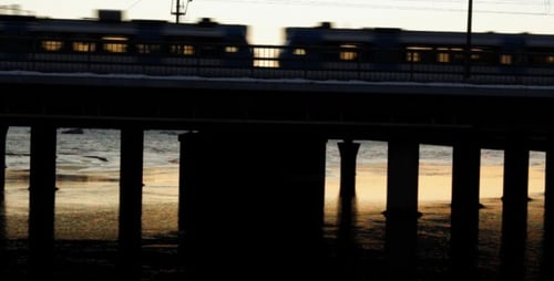 Traffic Bridge Silhouette in Stockholm