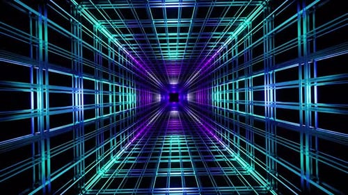 Cold Ice Rotated Blue Jail Tuunel Vj Loop Background 4K