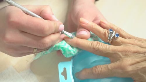Cuticle Pushing During Manicure