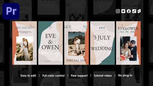 Modern Wedding Instagram Story Invitation Set