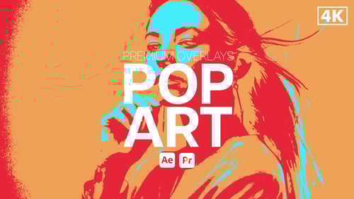 Vibrant Pop Art Video Overlays with Graphic Transitions