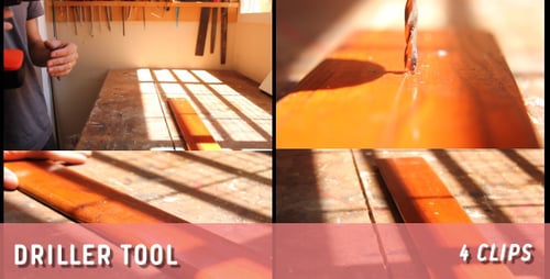 Woodworking Project Drilling Into Wood on Workbench