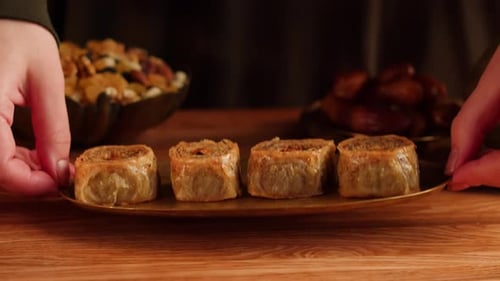 Plat Sucré Turc Baklava Closeup
