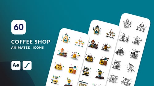 Coffee Shop Animated Icons | After Effects