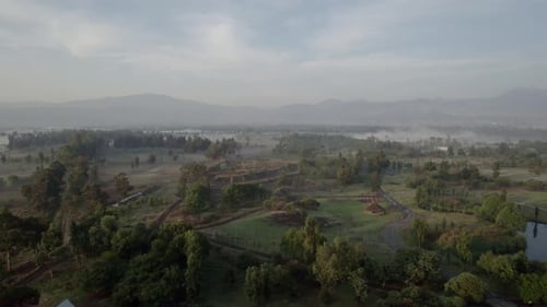 Mexico city, aerial CUEMANCO pond shot