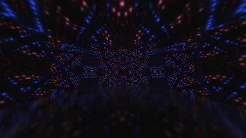 Abstract Light Tunnel with Neon Geometric Patterns