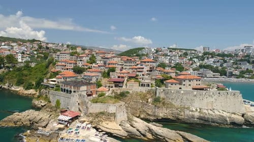 Aerial View of the Old City of Ulcinj