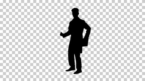 Silhouette Doctor dancing, Alpha Channel