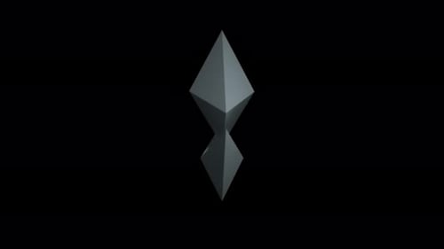 Ethereum-Drehsymbol auf schwarzem isoliertem