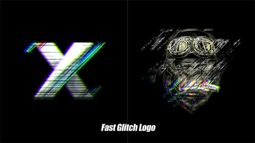 Fast Glitch Logo Reveal