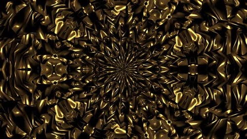 Abstract Golden Kaleidoscope Shimmering Background