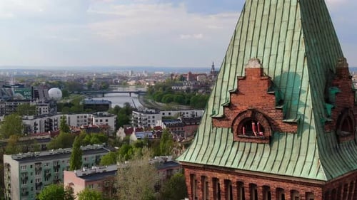 Aerial view of Krakow, Cracow city in Poland, Polska, Europe