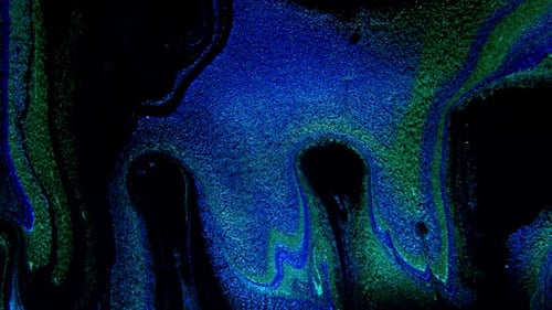 Abstrakte Tuschemalerei blau und azurblau
