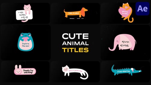 Animated Cute Animal Title & Lower Third Designs