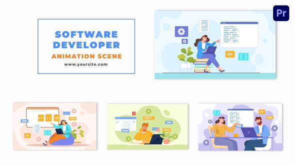 Software Development 2D Vector Animation Scene, Elements ft. 2d ...