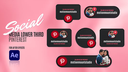 Social Media Lower Thirds - Pinterest