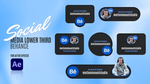 Lower Thirds de mídia social - Behance