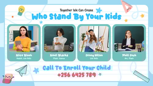 Whimsical Kindergarten Opener with Fluid Cartoon Animations