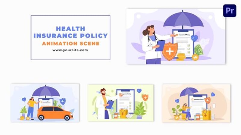 Animated Flat 2D Design Health Insurance Policy, Elements ft. adobe ...