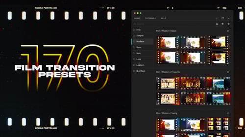 Dynamic Film Strip Transitions with Cinematic and Retro Effects