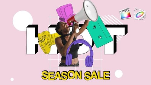 Dynamic Retro Sale Promo with Pop Art Graphics