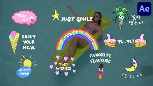 Colorful Sticker Titles for After Effects