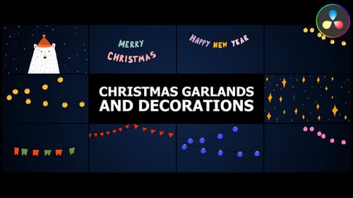 Festive Christmas and New Year Decorative Garlands Animation Pack